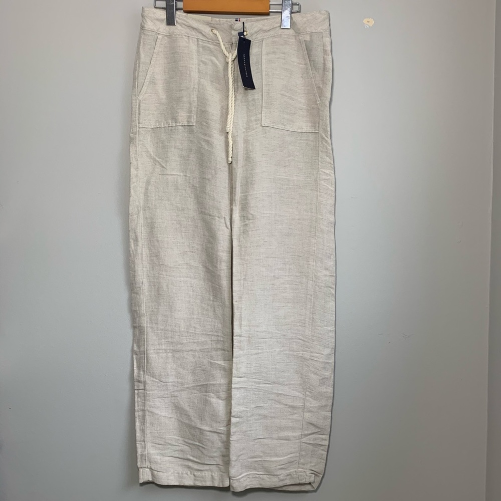 Women's Tommy Hilfiger Sz2 Drawstrin Linen Pants